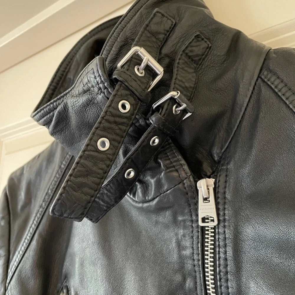 Soft, beautiful lambskin leather Belvedere Jacket from All Saints US size 10 - Picture 6 of 16